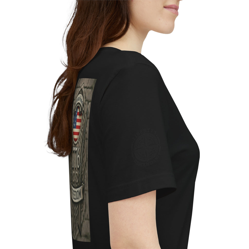 1776 Freedom T-Shirt - American Flag Shield Patriotic Tee