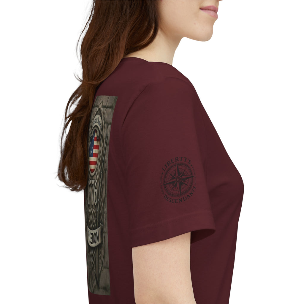 1776 Freedom T-Shirt - American Flag Shield Patriotic Tee