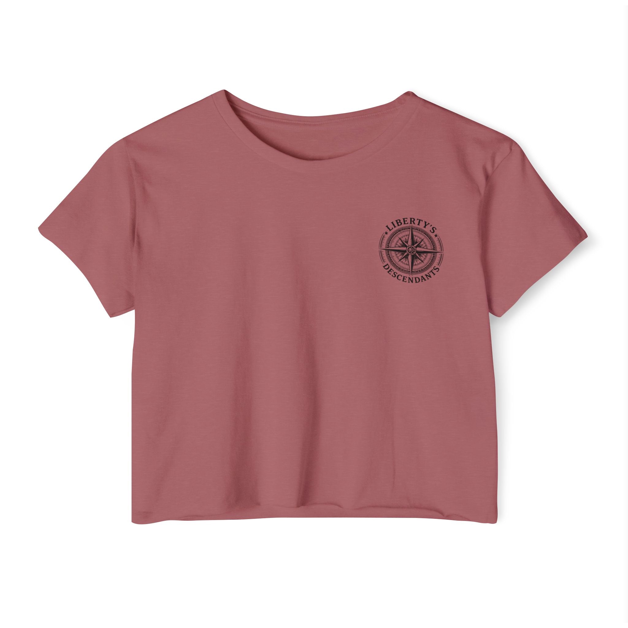 Liberty's Descendants Compass Back Crop Top — Women's Graphic