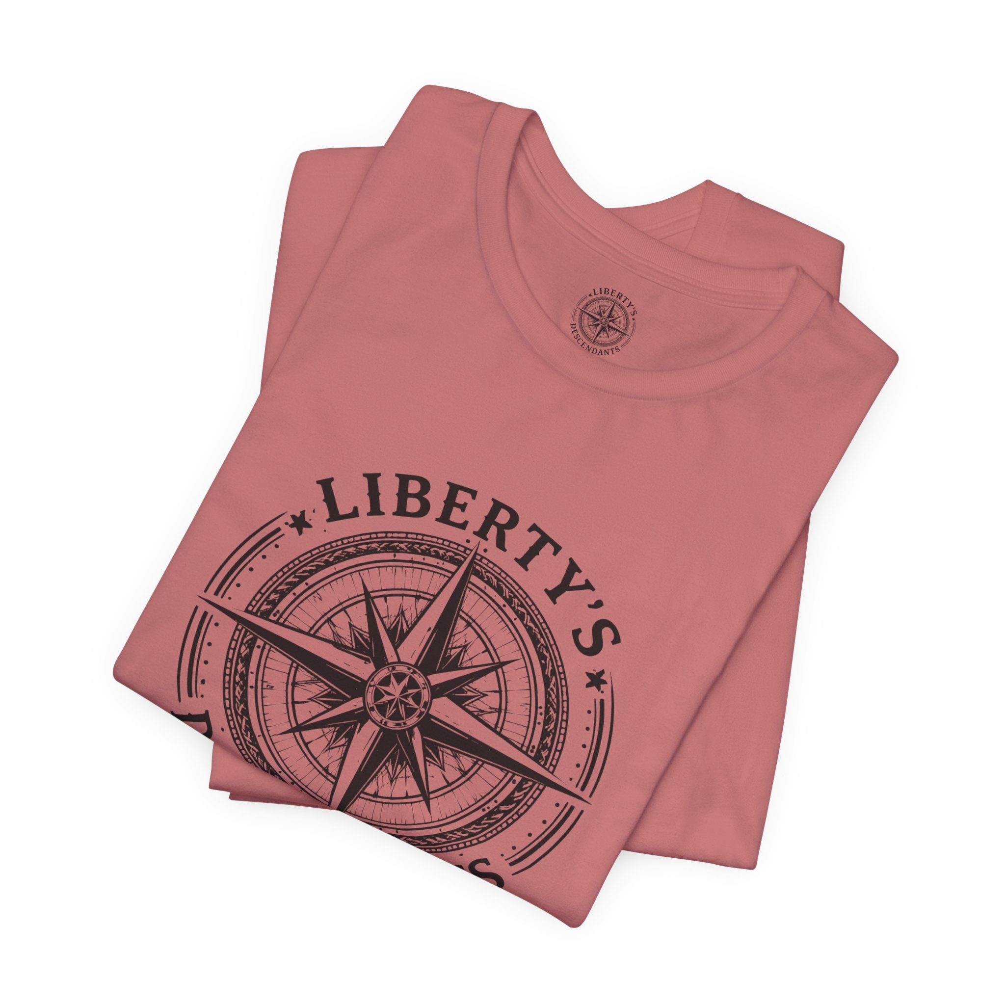 Liberty's Descendants Compass Tee — Nautical Patriotic Graphic T‑Shirt