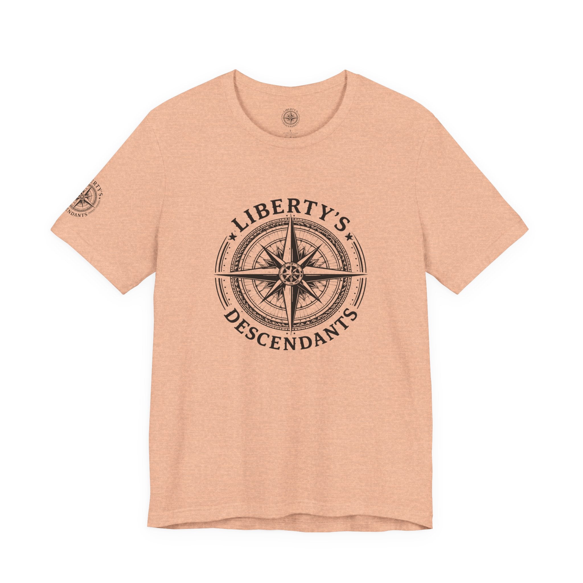 Liberty's Descendants Compass Tee — Nautical Patriotic Graphic T‑Shirt