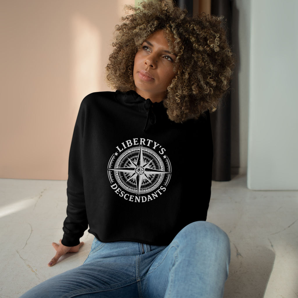 Cropped Hoodie Liberty's Descendants Emblem — Lightweight Casual Crop Hoodie