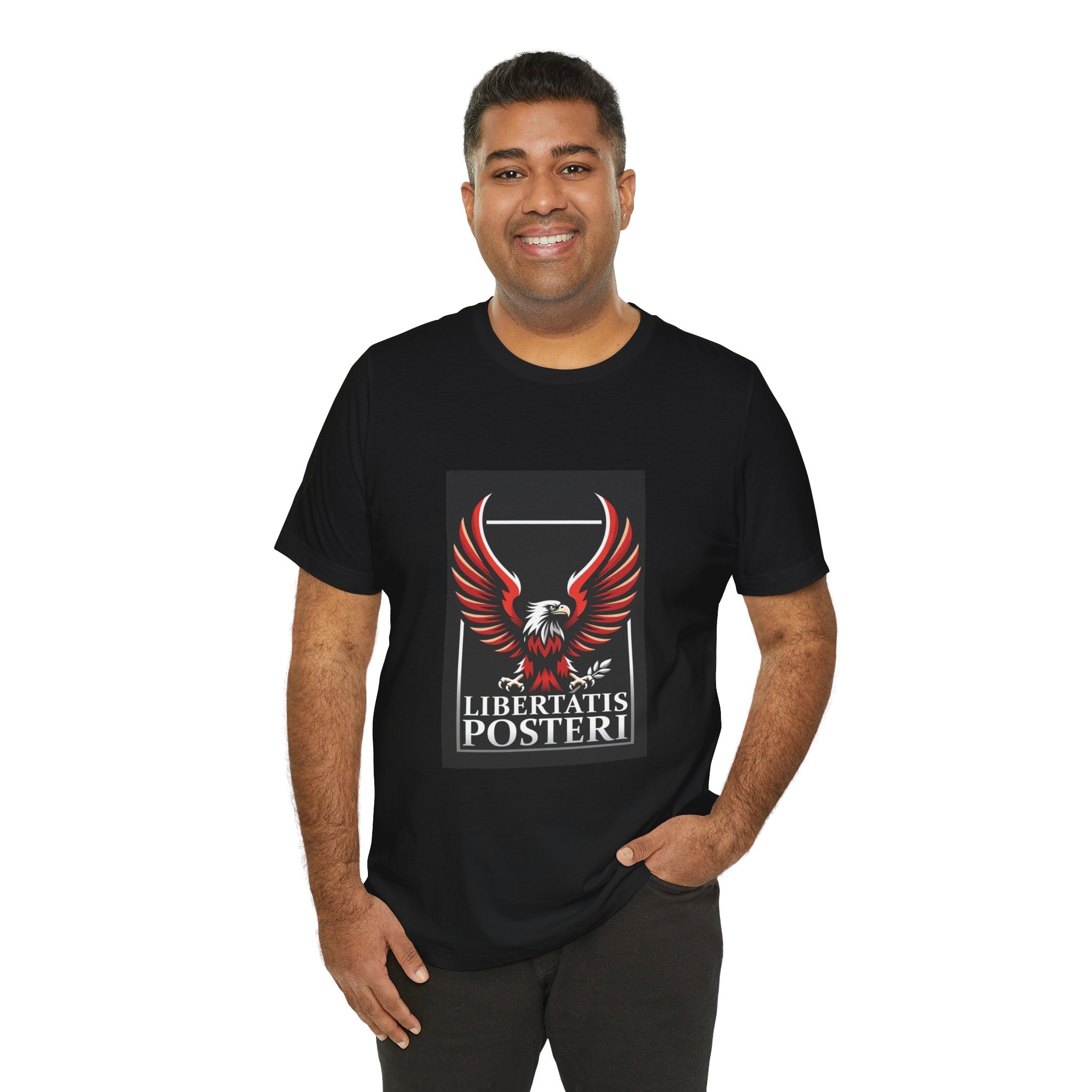 Eagle Emblem Tee — "Libertatis Posteri" Patriotic Graphic T-Shirt
