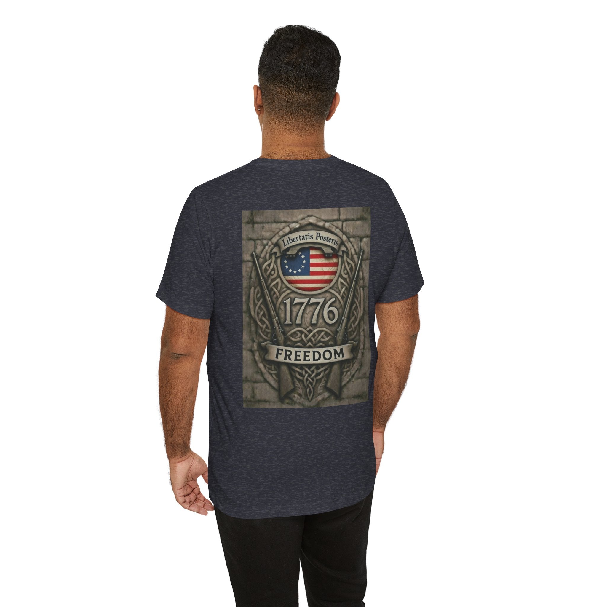 1776 Freedom T-Shirt - American Flag Shield Patriotic Tee