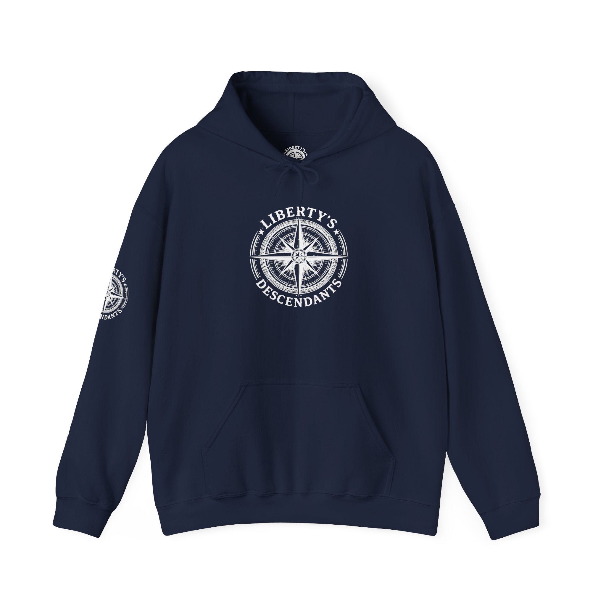 Liberty's Descendant Compass Hoodie — Patriotic Compass Logo Pullover