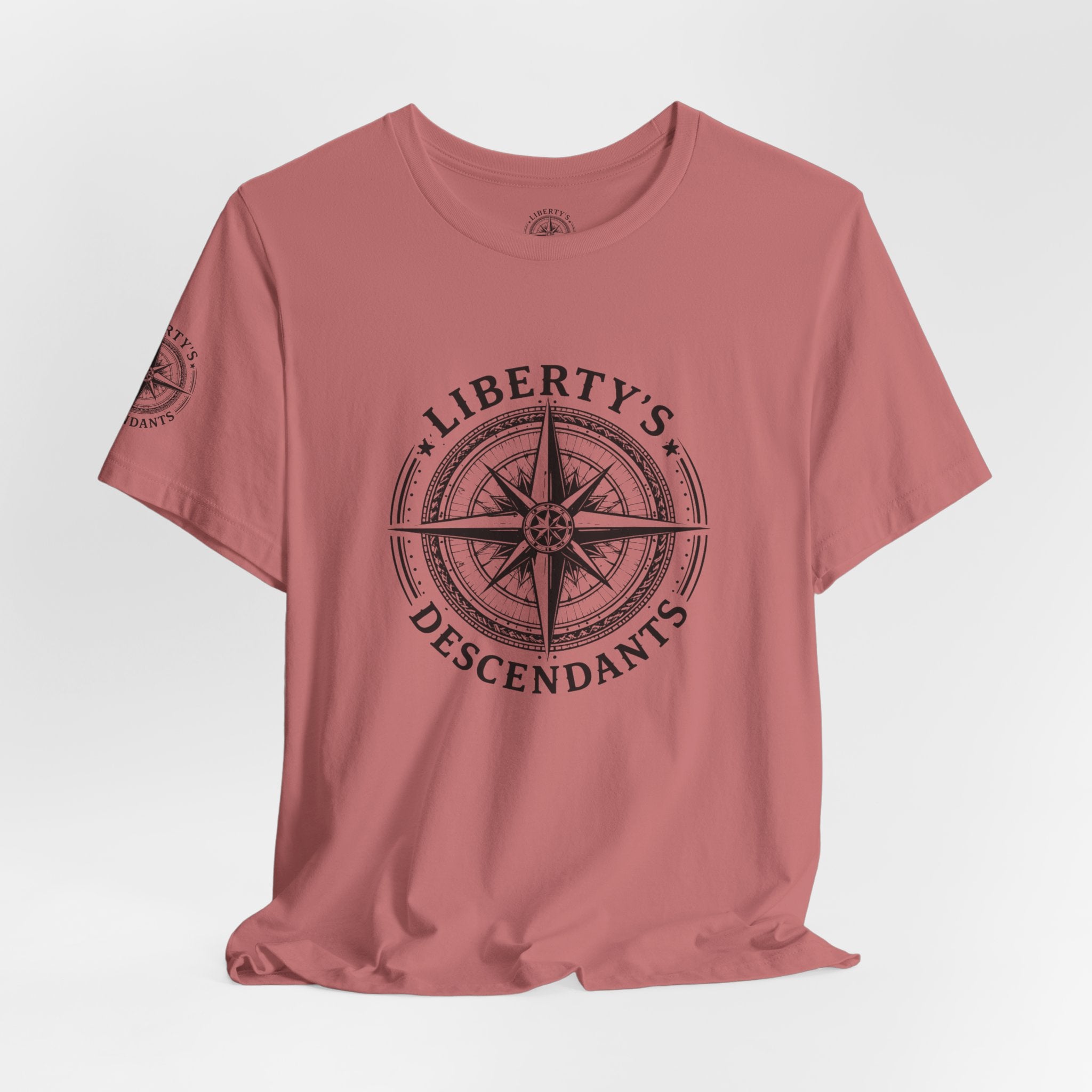 Liberty's Descendants Compass Tee — Nautical Patriotic Graphic T‑Shirt