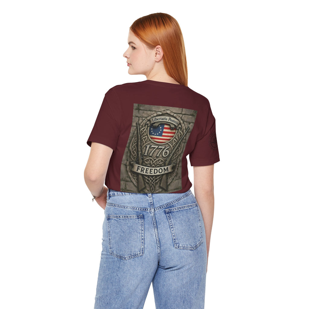1776 Freedom T-Shirt - American Flag Shield Patriotic Tee