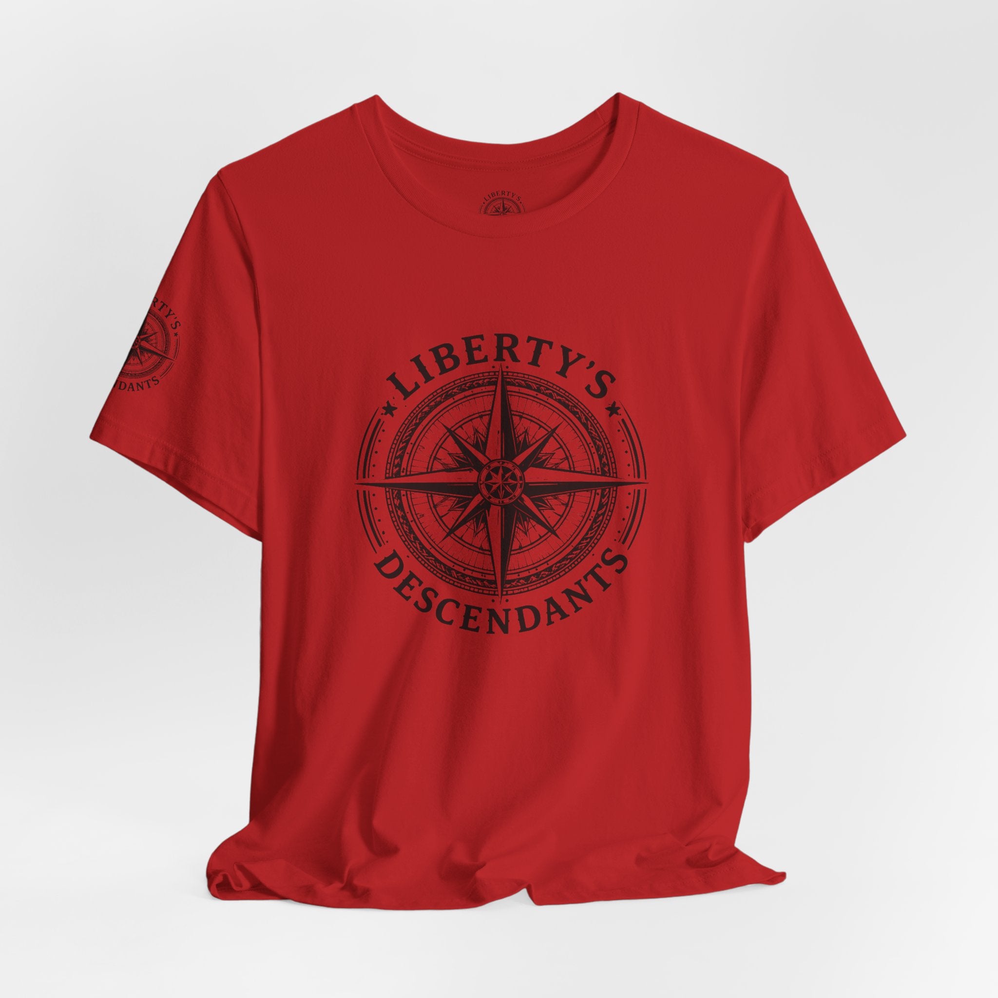 Liberty's Descendants Compass Tee — Nautical Patriotic Graphic T‑Shirt