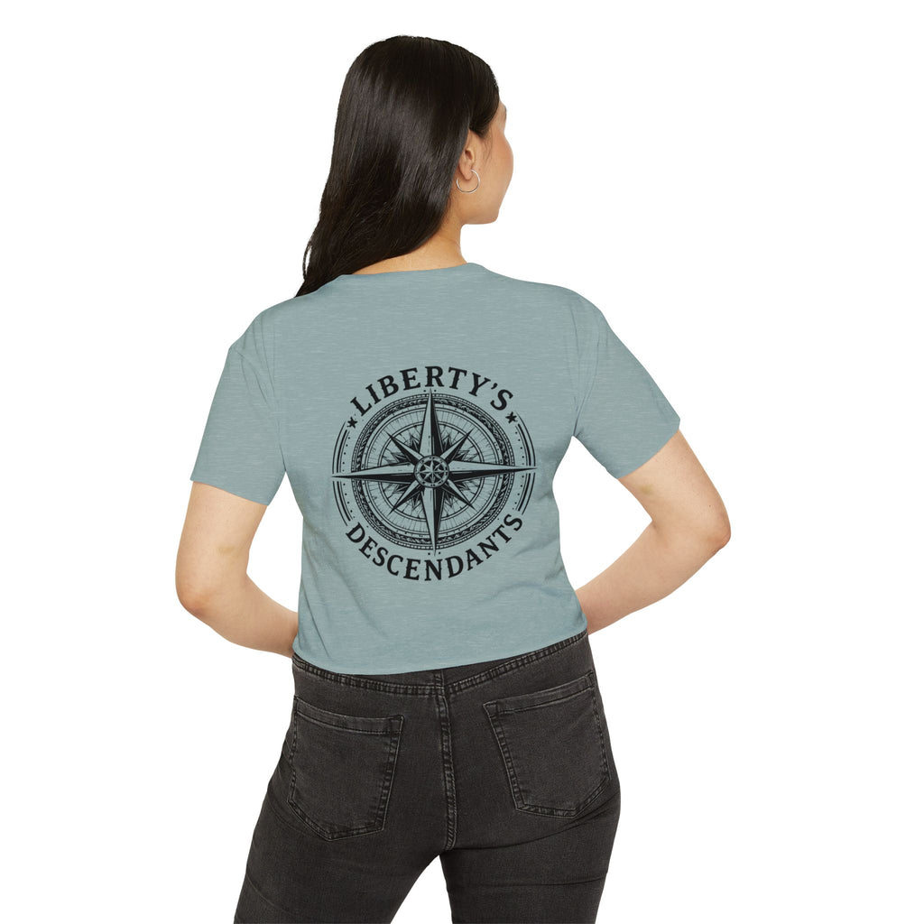 Liberty's Descendants Compass Back Crop Top — Women's Graphic
