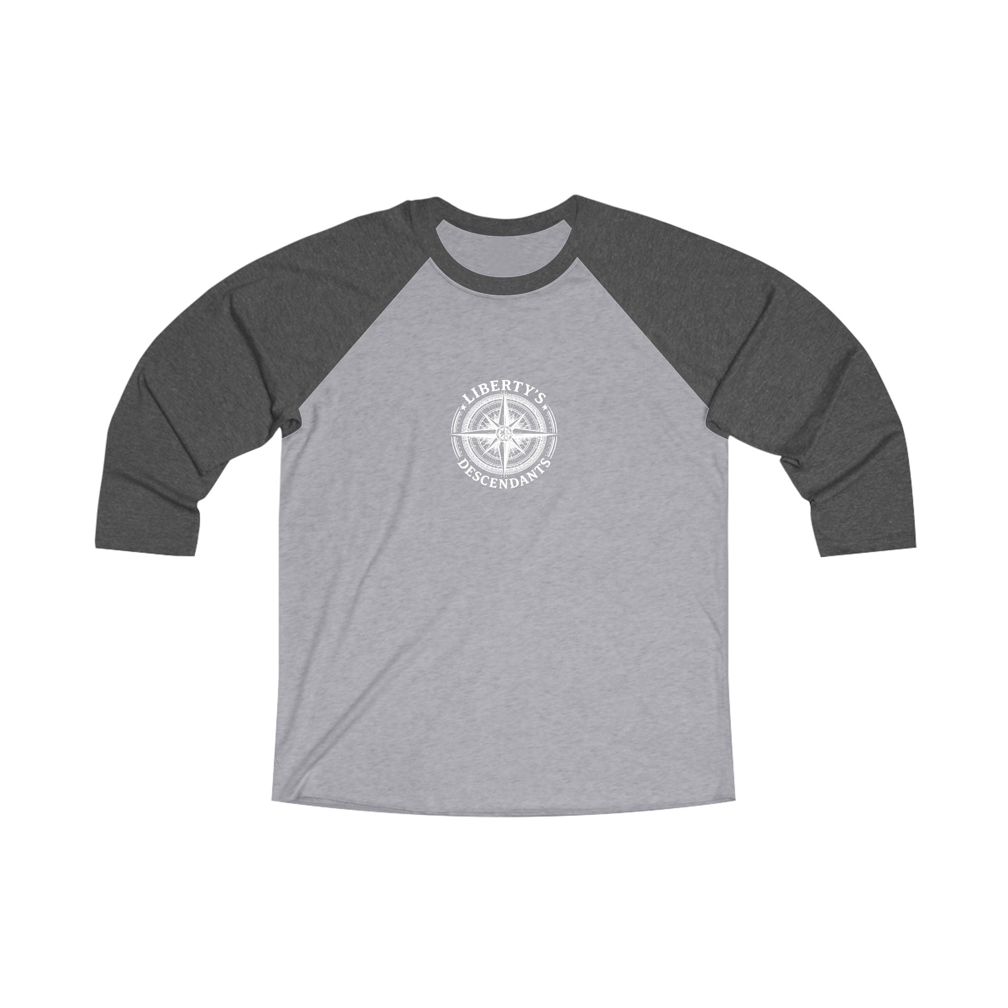 Raglan Tee — 'Liberty's Compass' Minimalist Chest Logo Baseball Shirt