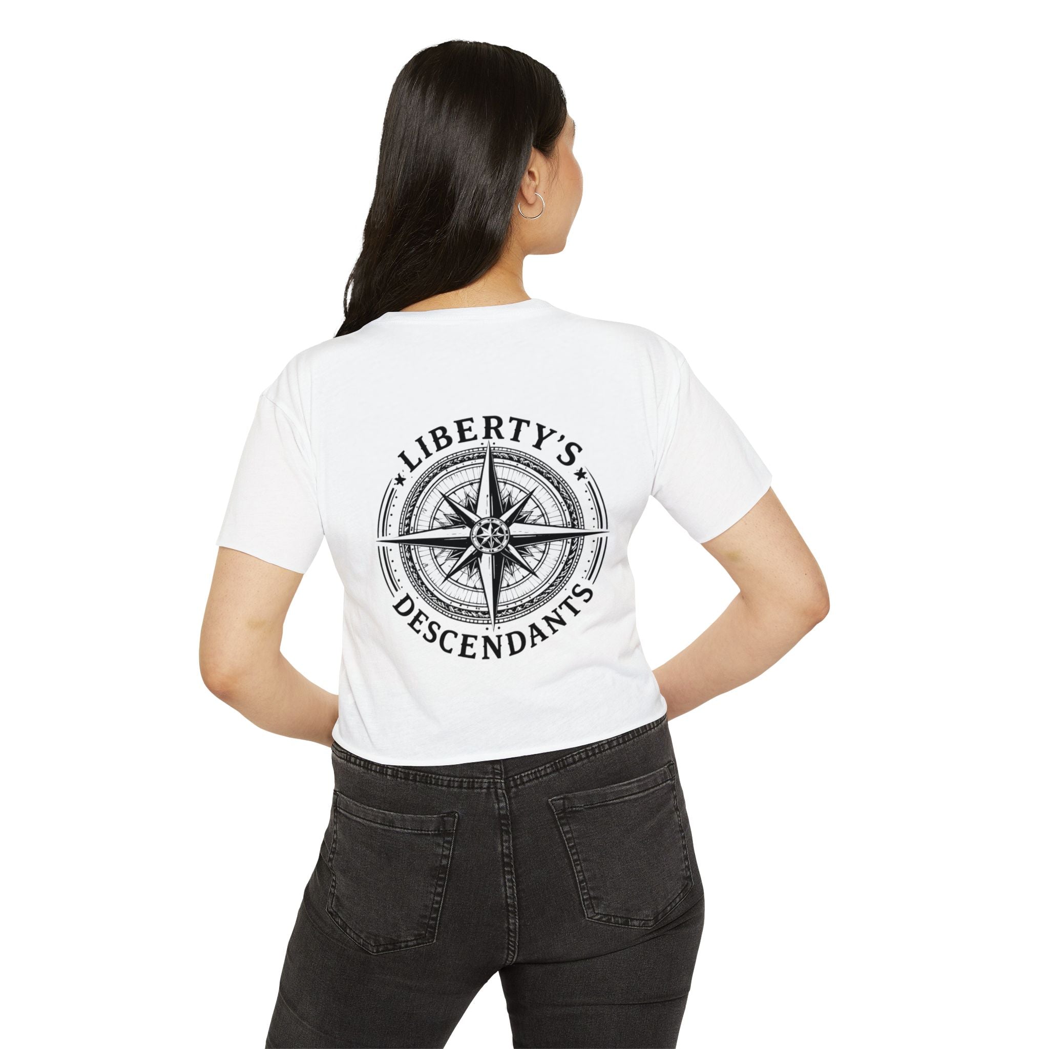 Liberty's Descendants Compass Back Crop Top — Women's Graphic
