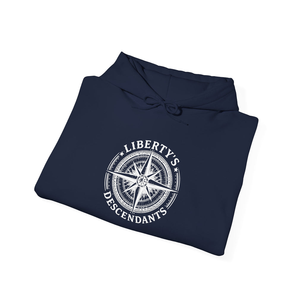 Liberty's Descendant Compass Hoodie — Patriotic Compass Logo Pullover
