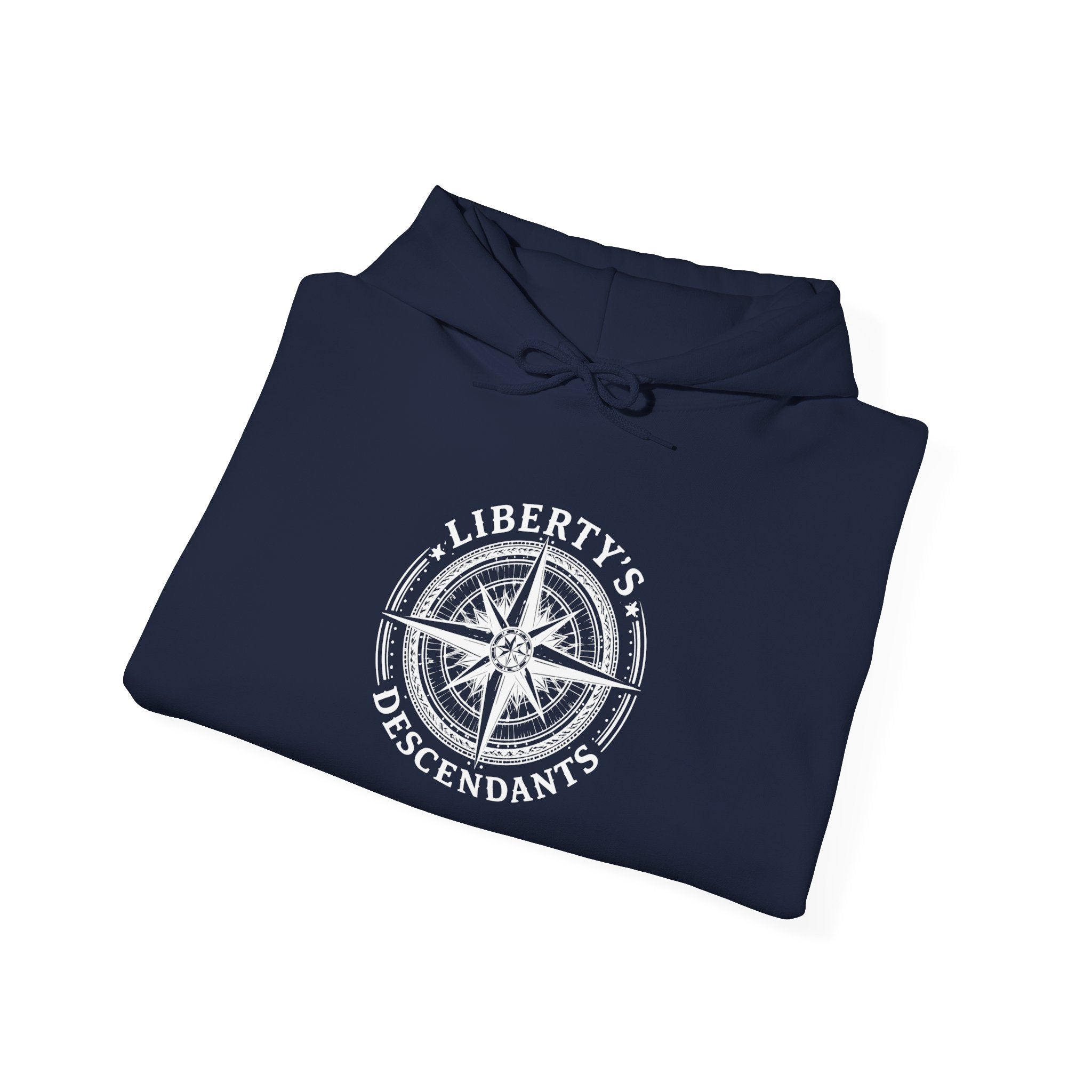 Liberty's Descendant Compass Hoodie — Patriotic Compass Logo Pullover