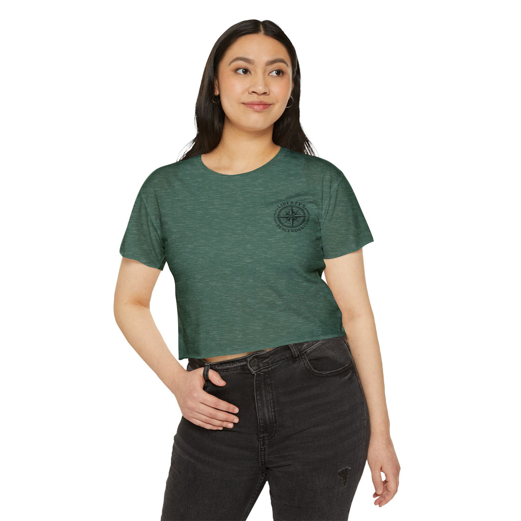 Liberty's Descendants Compass Back Crop Top — Women's Graphic