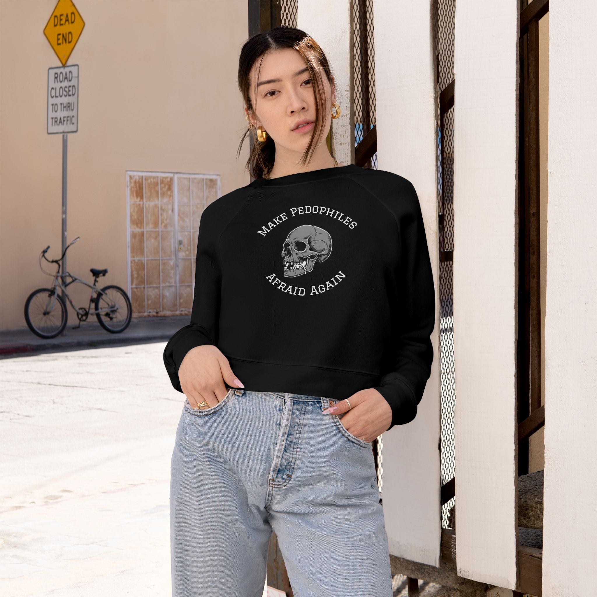Cropped Pullover – "Make Pedophiles Afraid Again"