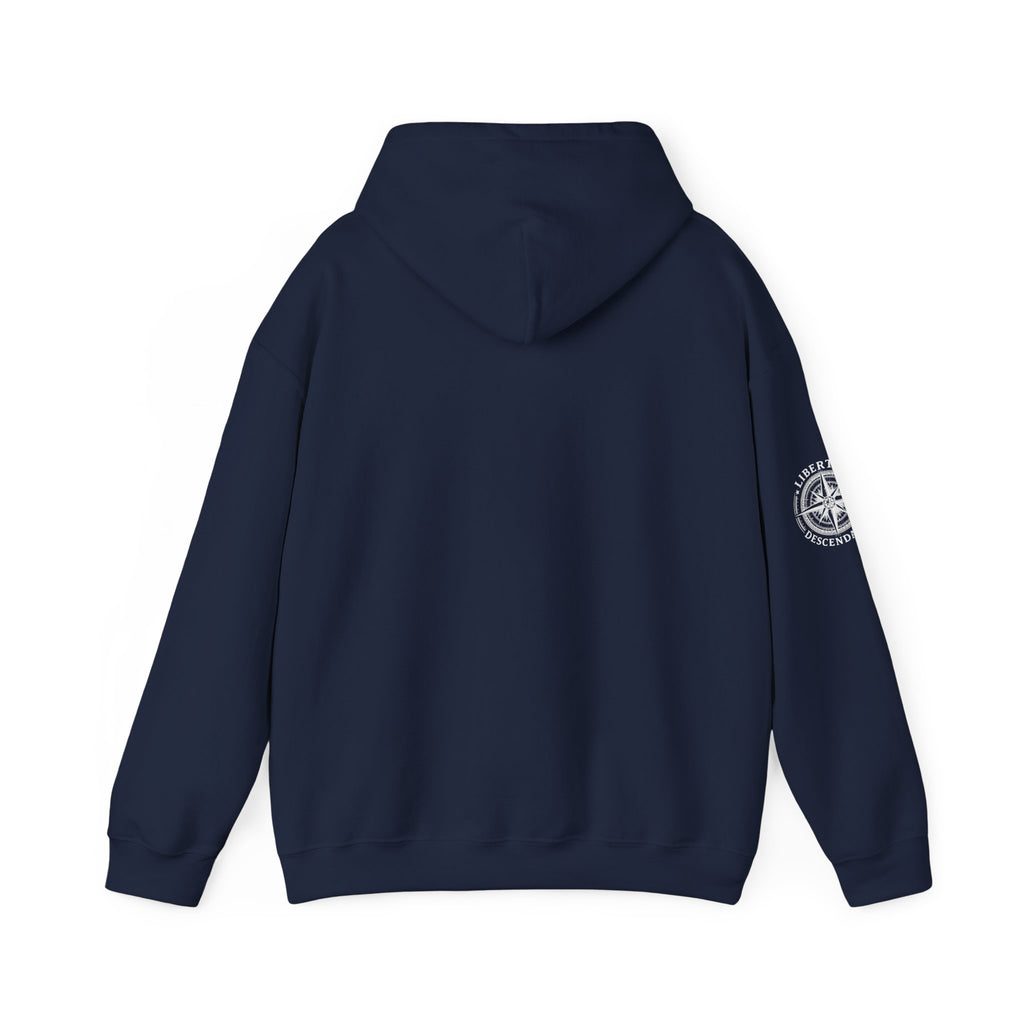 Liberty's Descendant Compass Hoodie — Patriotic Compass Logo Pullover