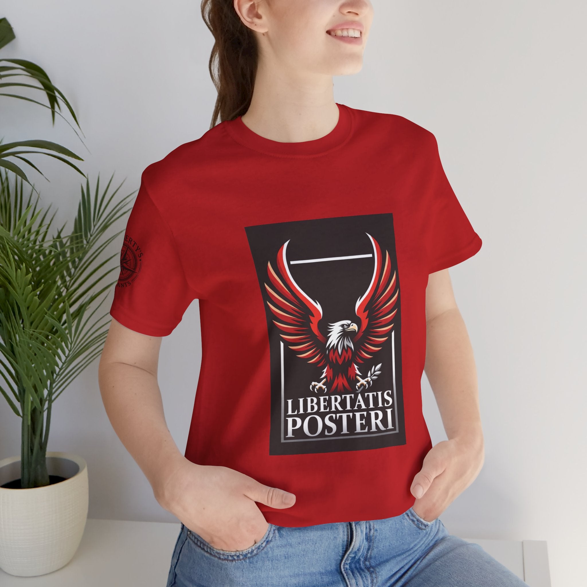 Eagle Emblem Tee — "Libertatis Posteri" Patriotic Graphic T-Shirt