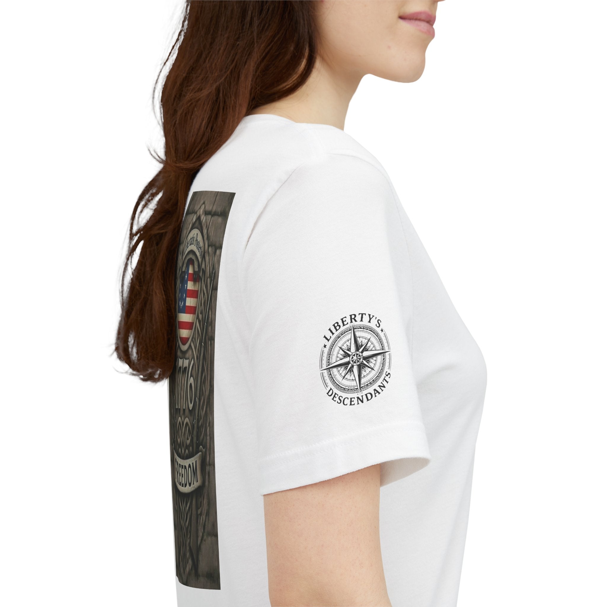 1776 Freedom T-Shirt - American Flag Shield Patriotic Tee