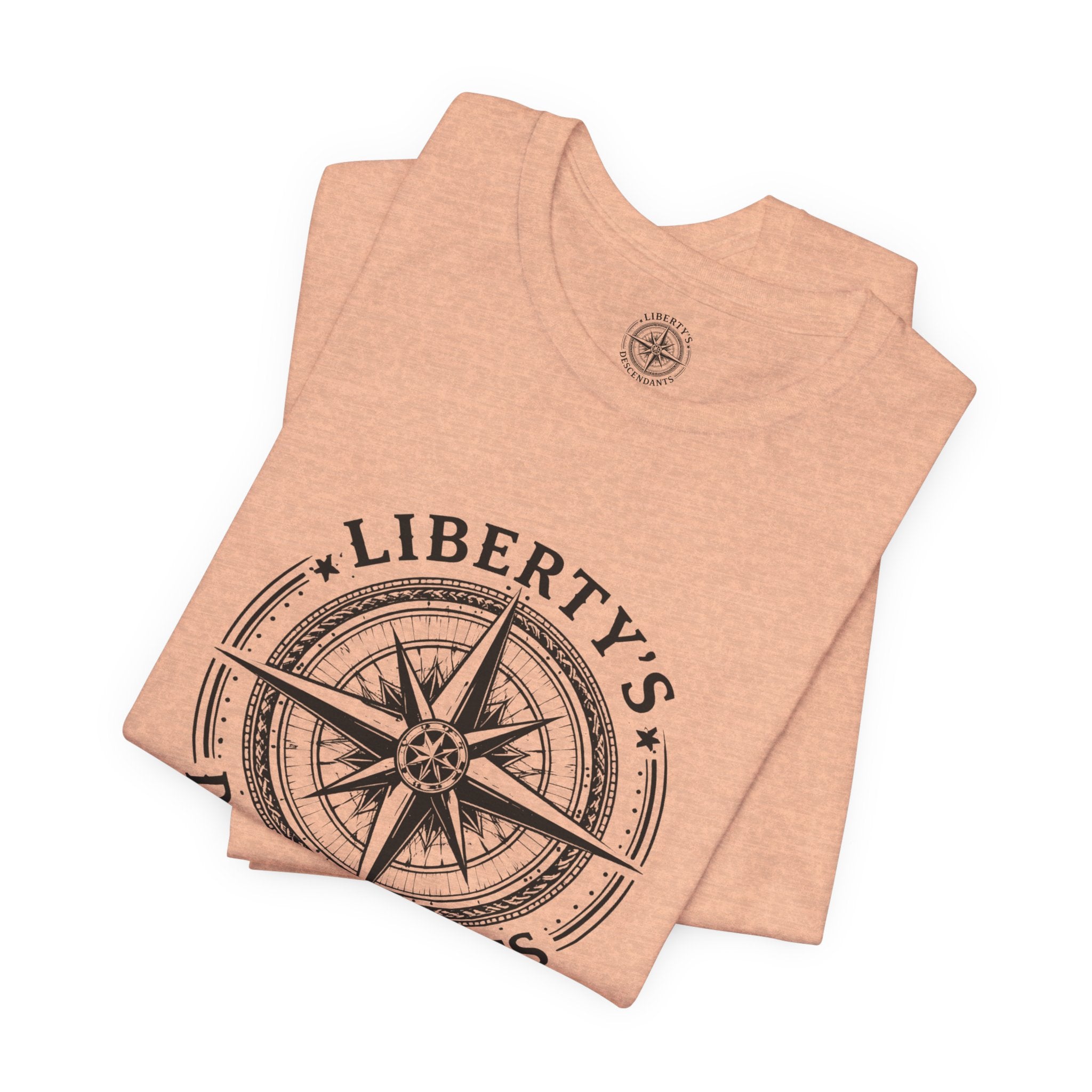 Liberty's Descendants Compass Tee — Nautical Patriotic Graphic T‑Shirt