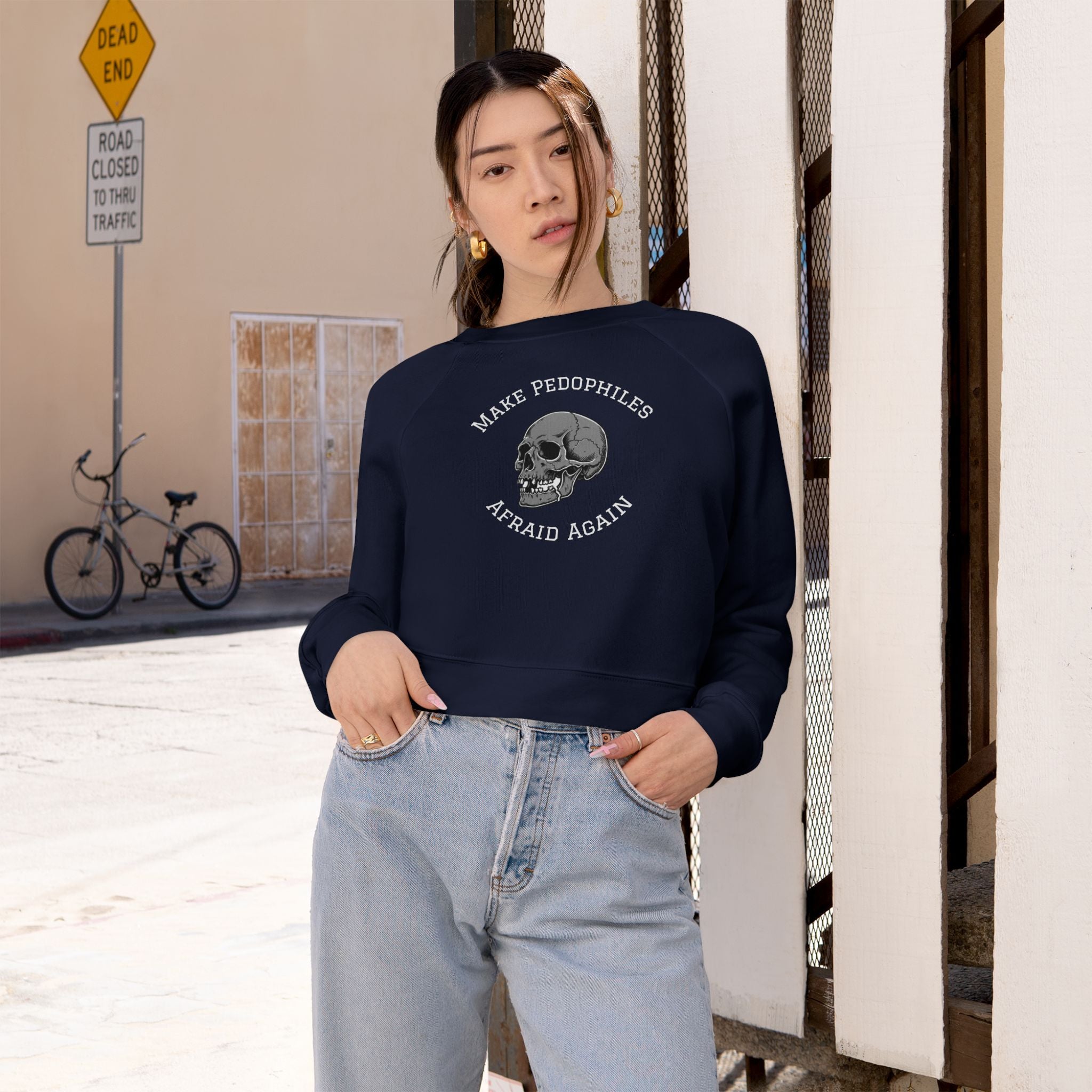 Cropped Pullover – "Make Pedophiles Afraid Again"