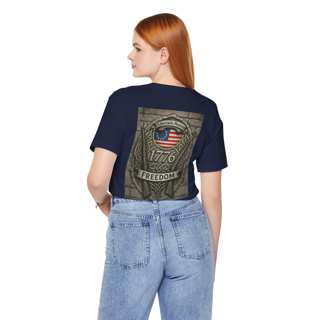 1776 Freedom T-Shirt - American Flag Shield Patriotic Tee