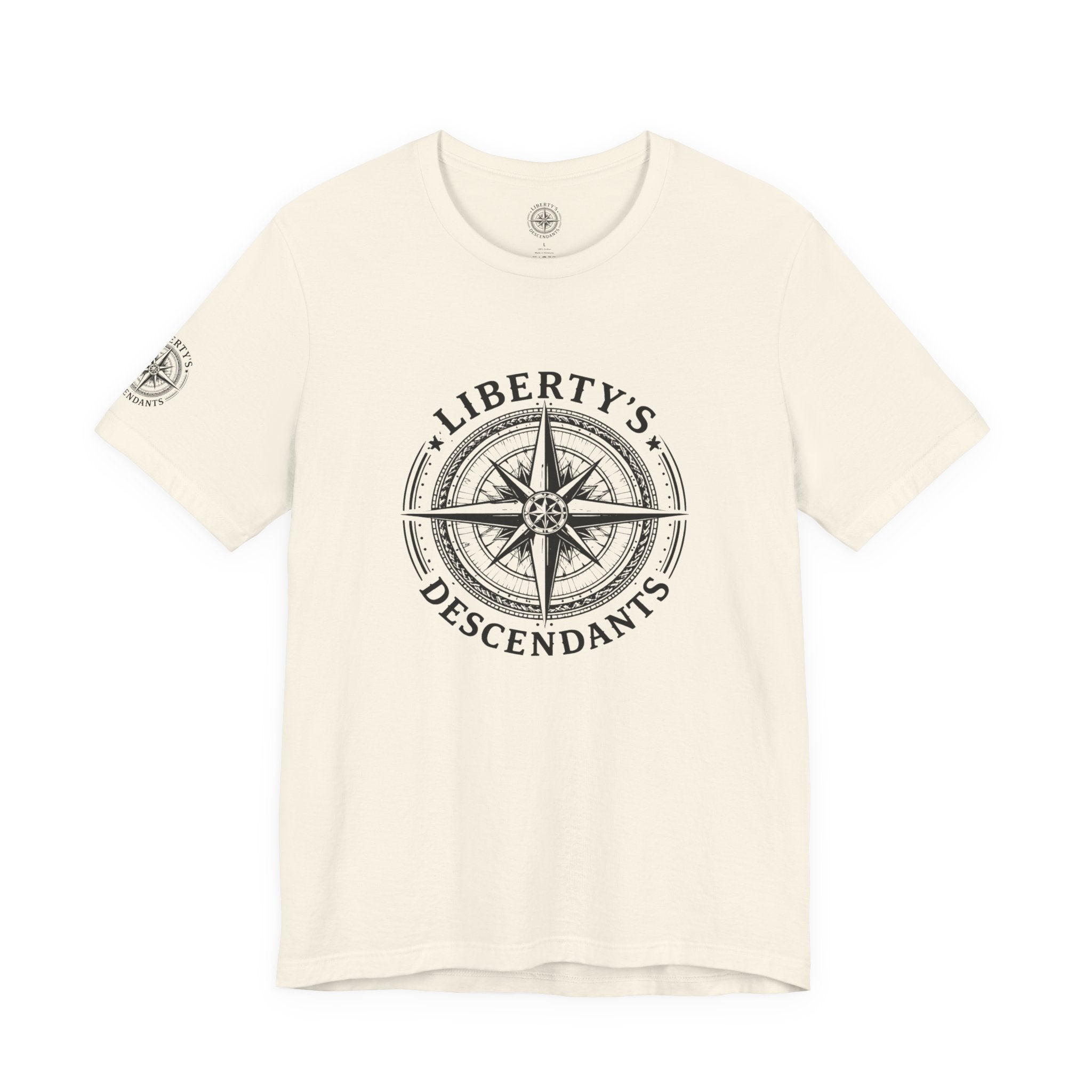 Liberty's Descendants Compass Tee — Nautical Patriotic Graphic T‑Shirt