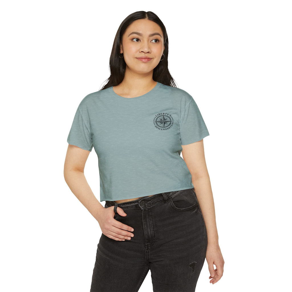 Liberty's Descendants Compass Back Crop Top — Women's Graphic