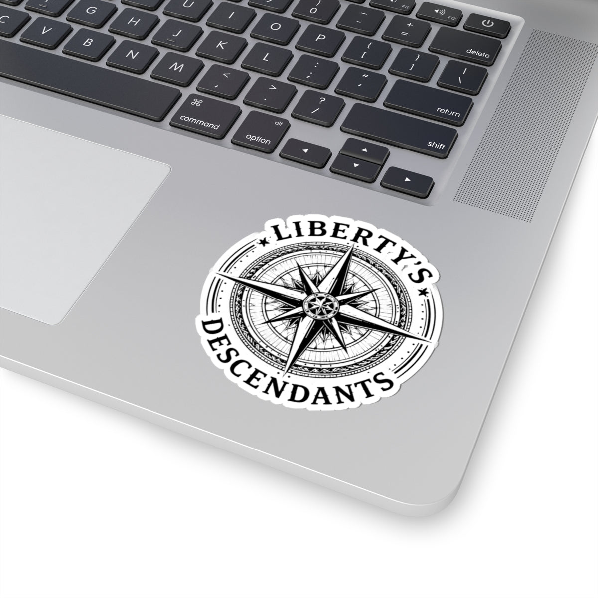 Liberty's Descendants Compass Sticker — Vintage Nautical Compass Kiss-Cut Sticker