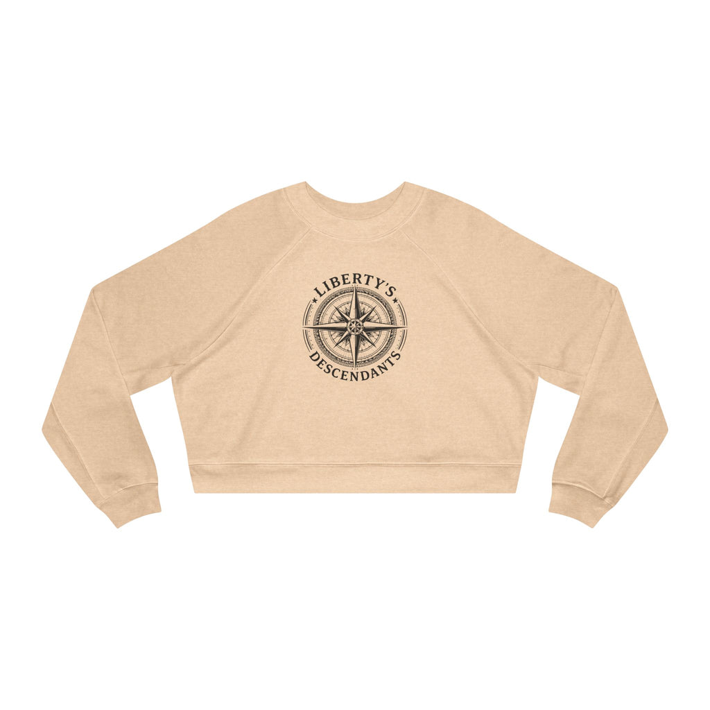 Liberty's Descendants Cropped Pullover — Women's Patriot Compass Sweatshirt