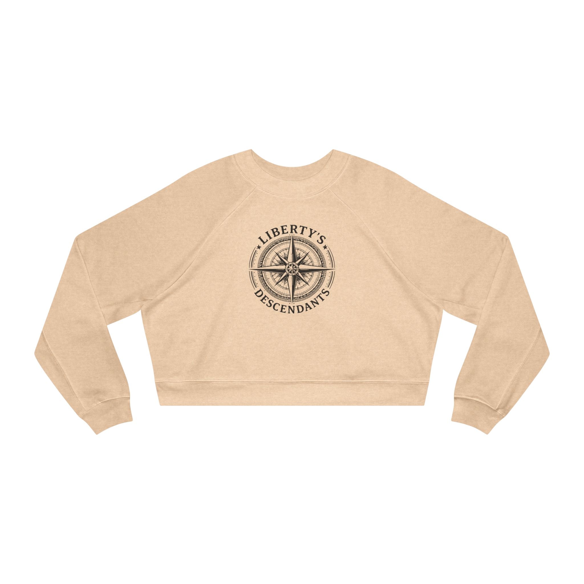 Liberty's Descendants Cropped Pullover — Women's Patriot Compass Sweatshirt