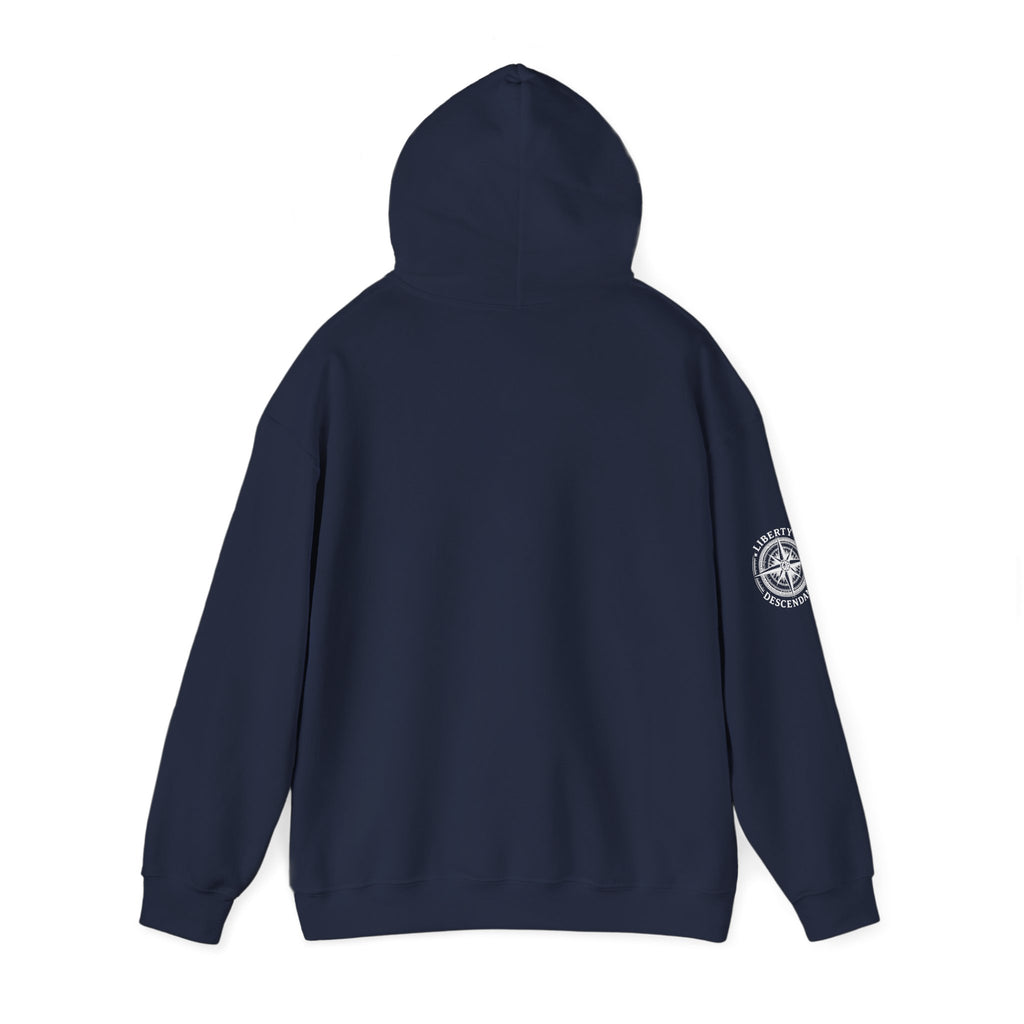 Liberty's Descendant Compass Hoodie — Patriotic Compass Logo Pullover