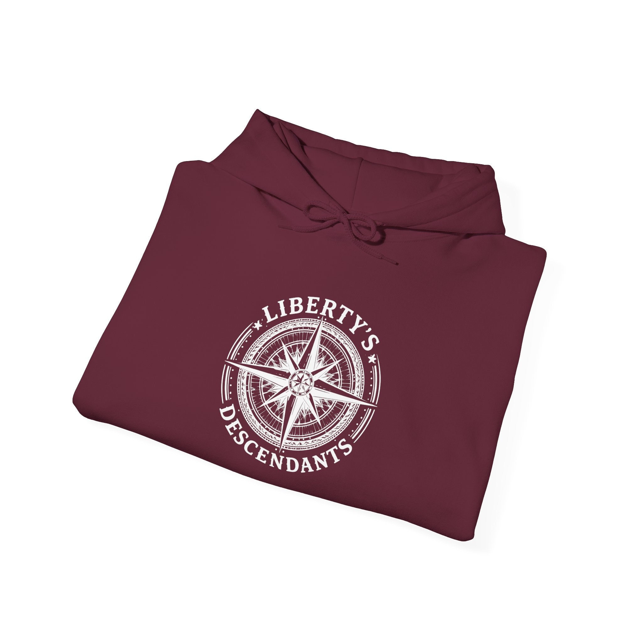 Liberty's Descendant Compass Hoodie — Patriotic Compass Logo Pullover