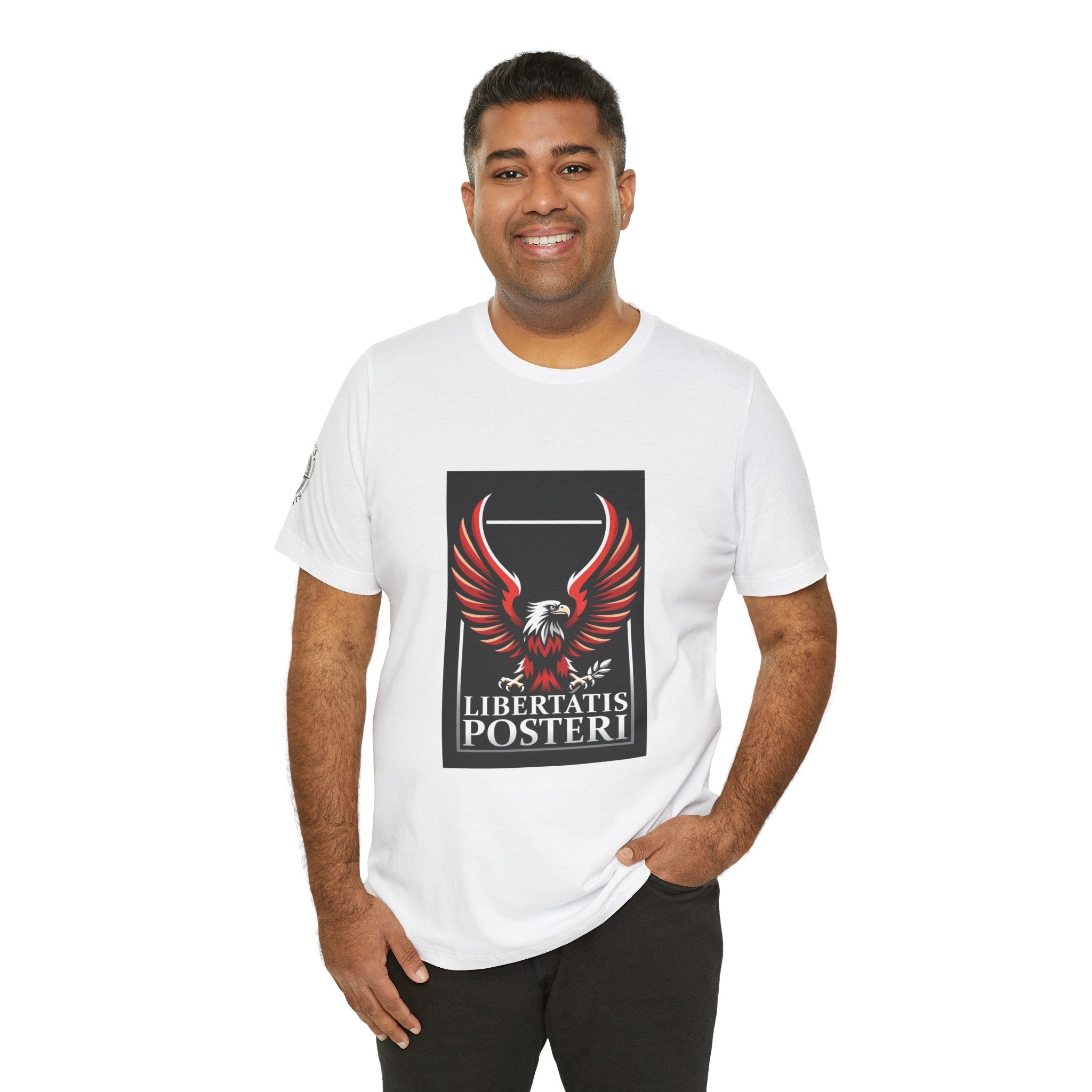 Eagle Emblem Tee — "Libertatis Posteri" Patriotic Graphic T-Shirt