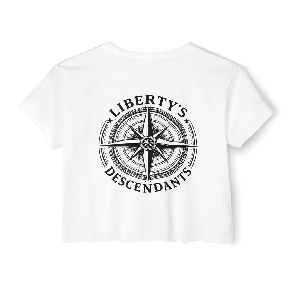 Liberty's Descendants Compass Back Crop Top — Women's Graphic