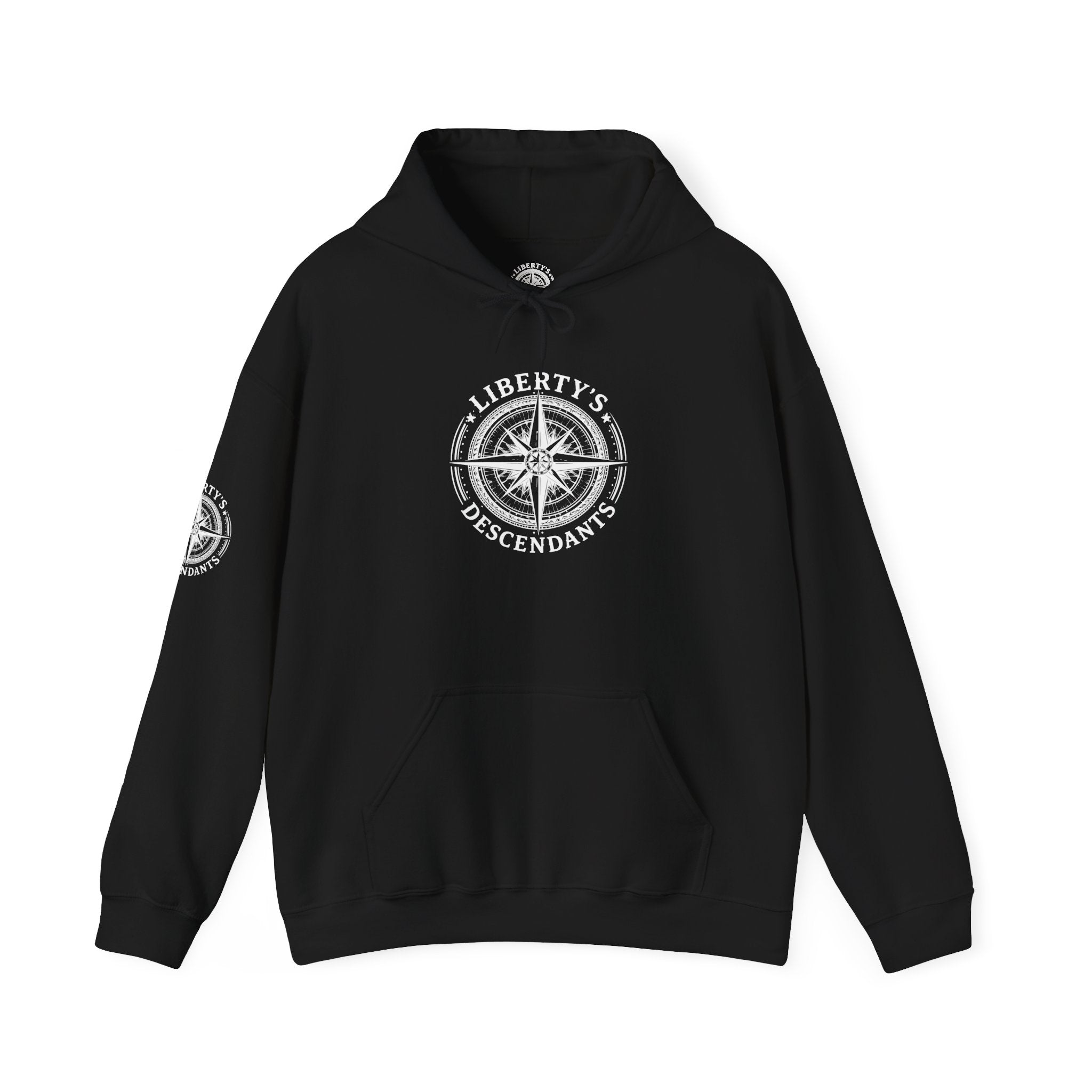 Liberty's Descendant Compass Hoodie — Patriotic Compass Logo Pullover