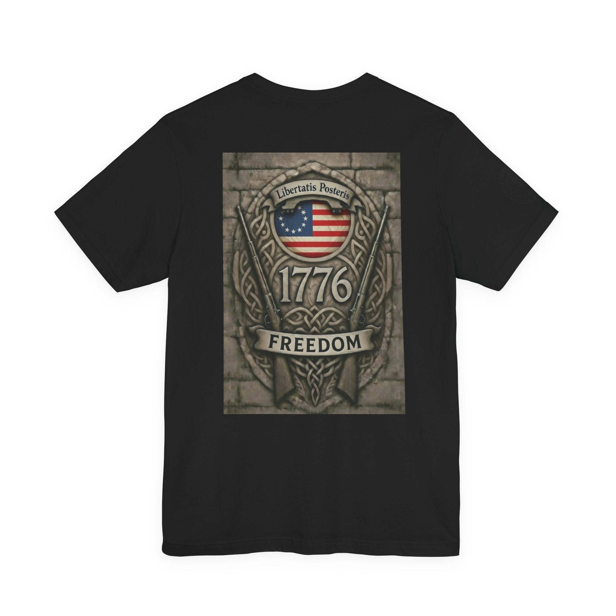 1776 Freedom T-Shirt - American Flag Shield Patriotic Tee