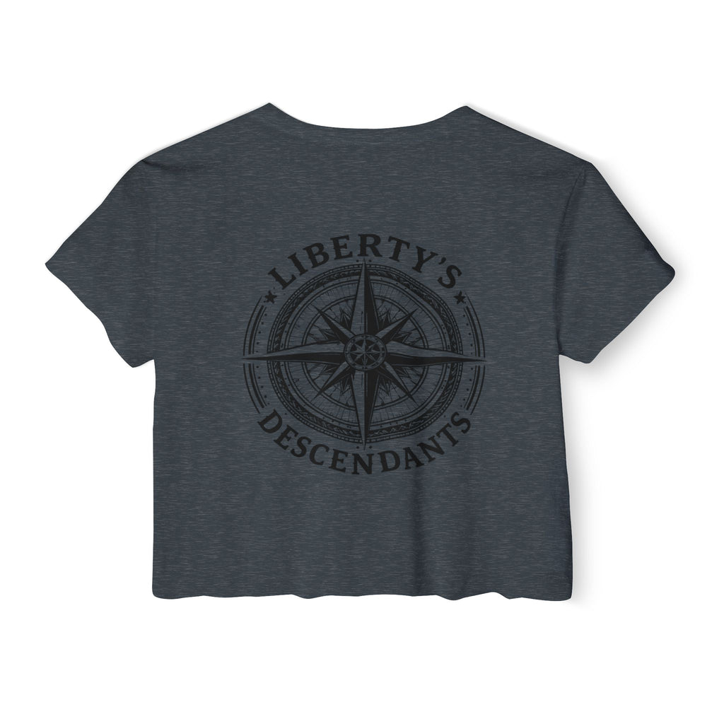 Liberty's Descendants Compass Back Crop Top — Women's Graphic