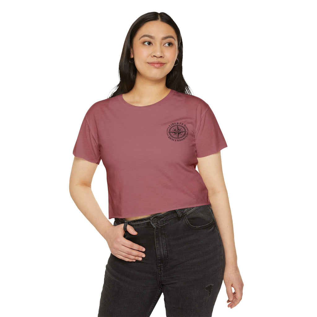 Liberty's Descendants Compass Back Crop Top — Women's Graphic