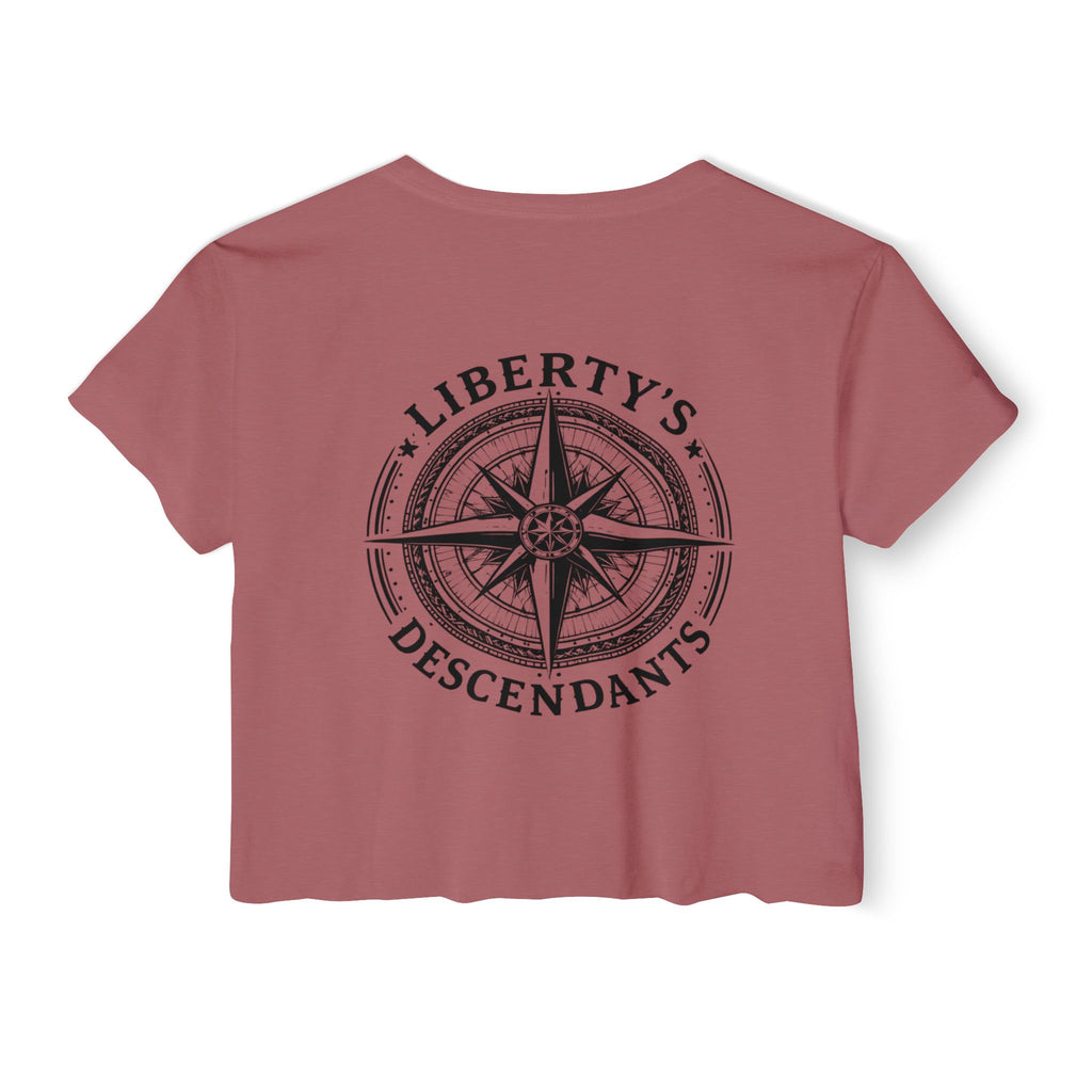 Liberty's Descendants Compass Back Crop Top — Women's Graphic