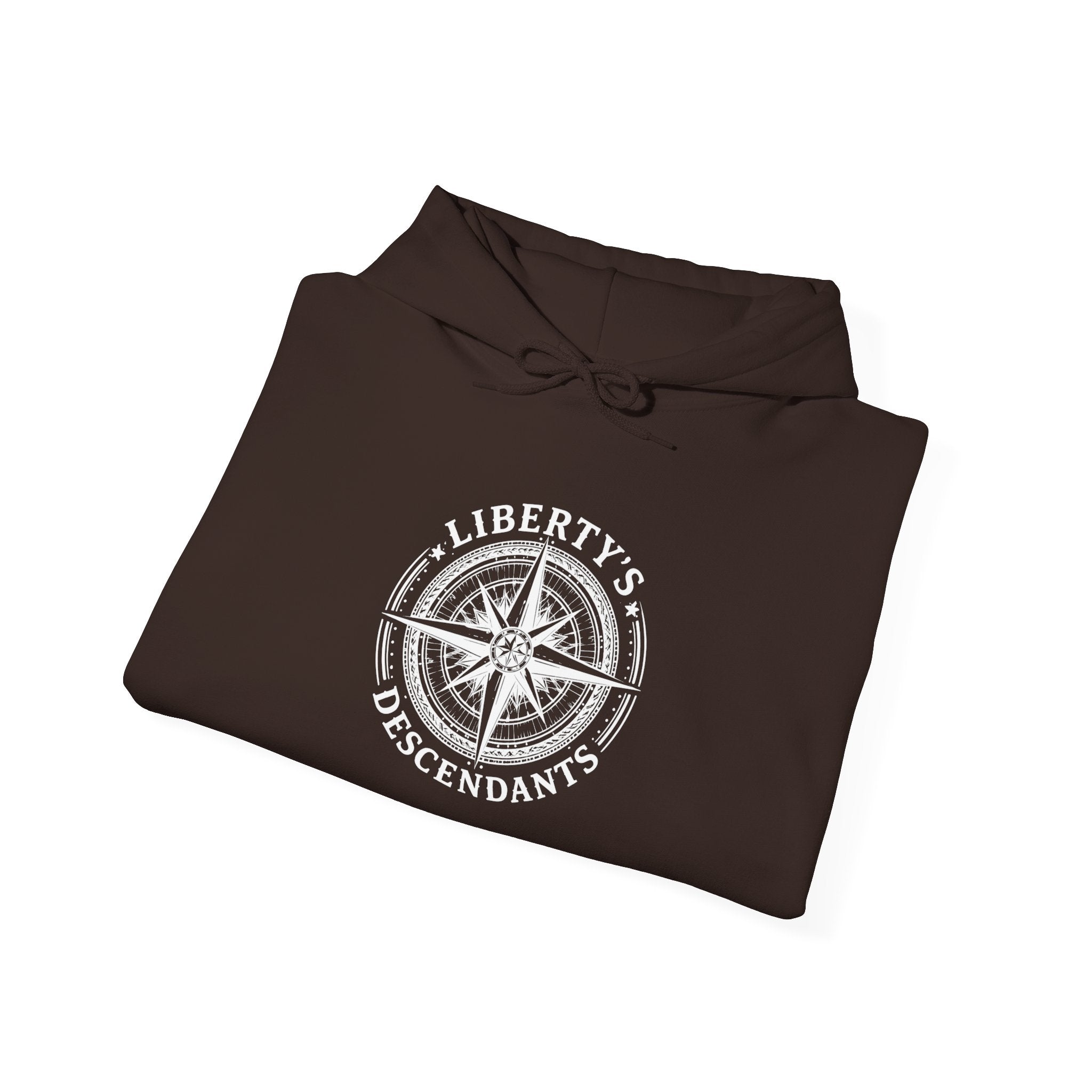 Liberty's Descendant Compass Hoodie — Patriotic Compass Logo Pullover