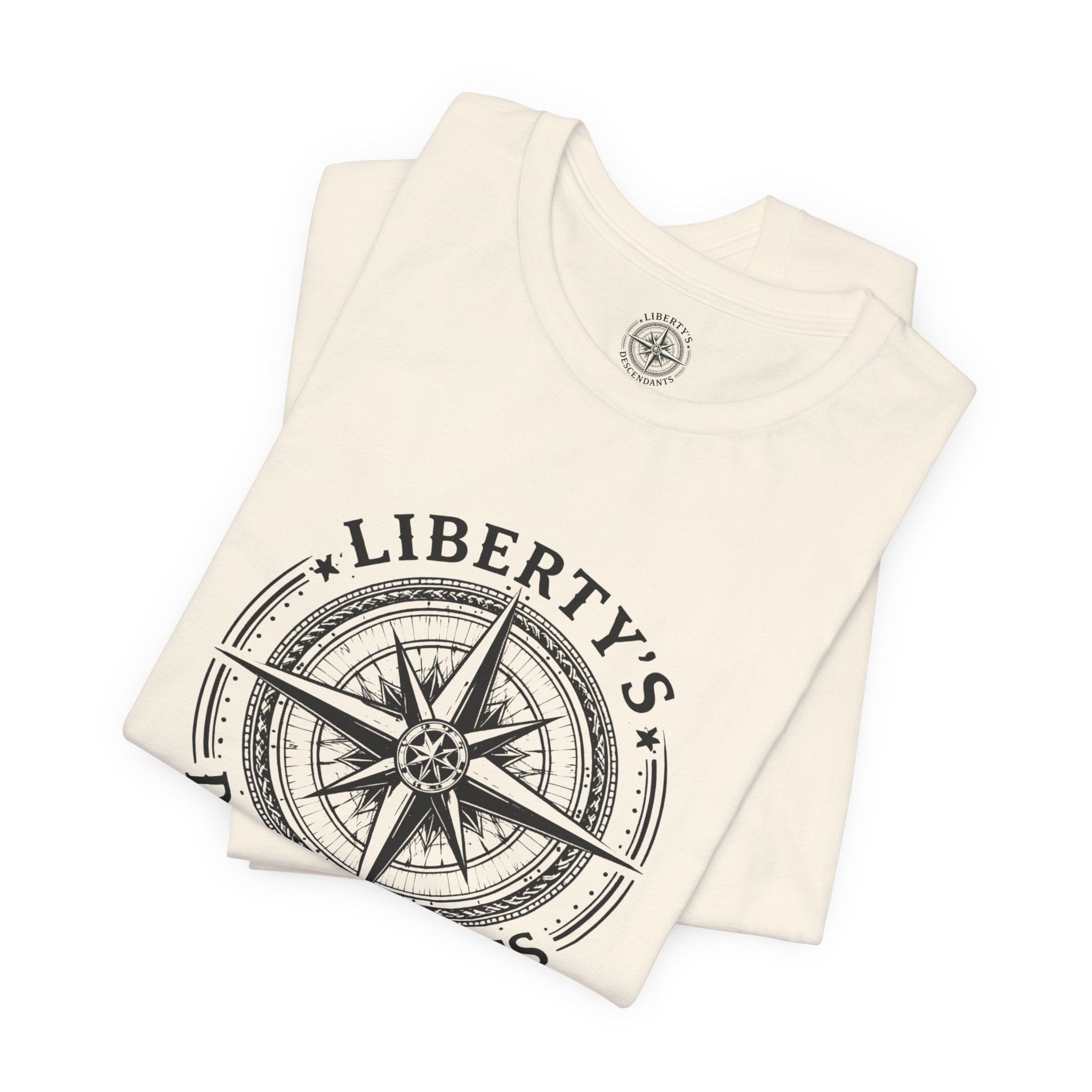 Liberty's Descendants Compass Tee — Nautical Patriotic Graphic T‑Shirt