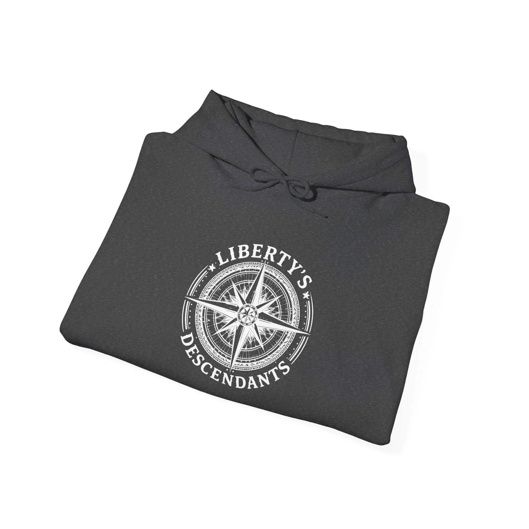 Liberty's Descendant Compass Hoodie — Patriotic Compass Logo Pullover