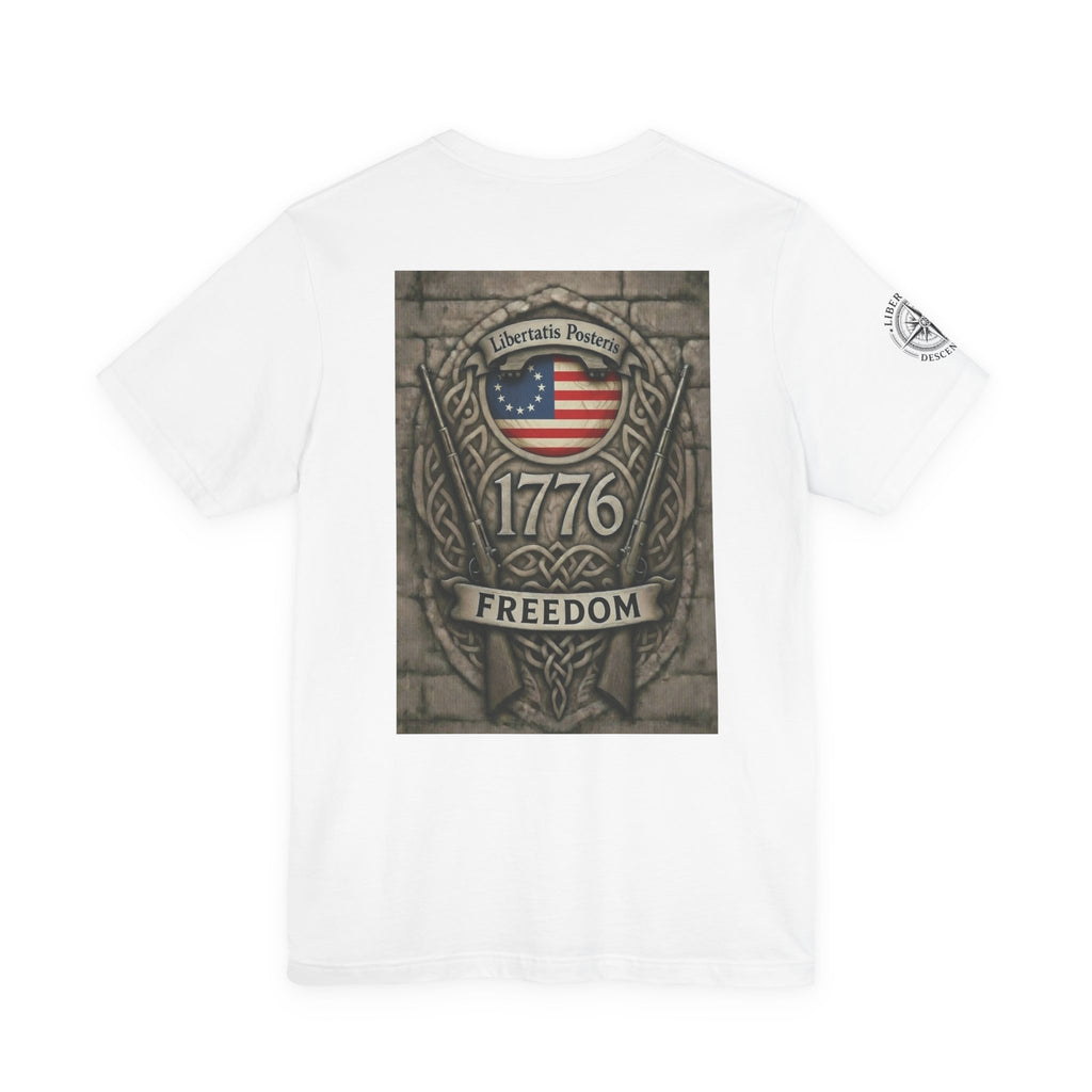 1776 Freedom T-Shirt - American Flag Shield Patriotic Tee