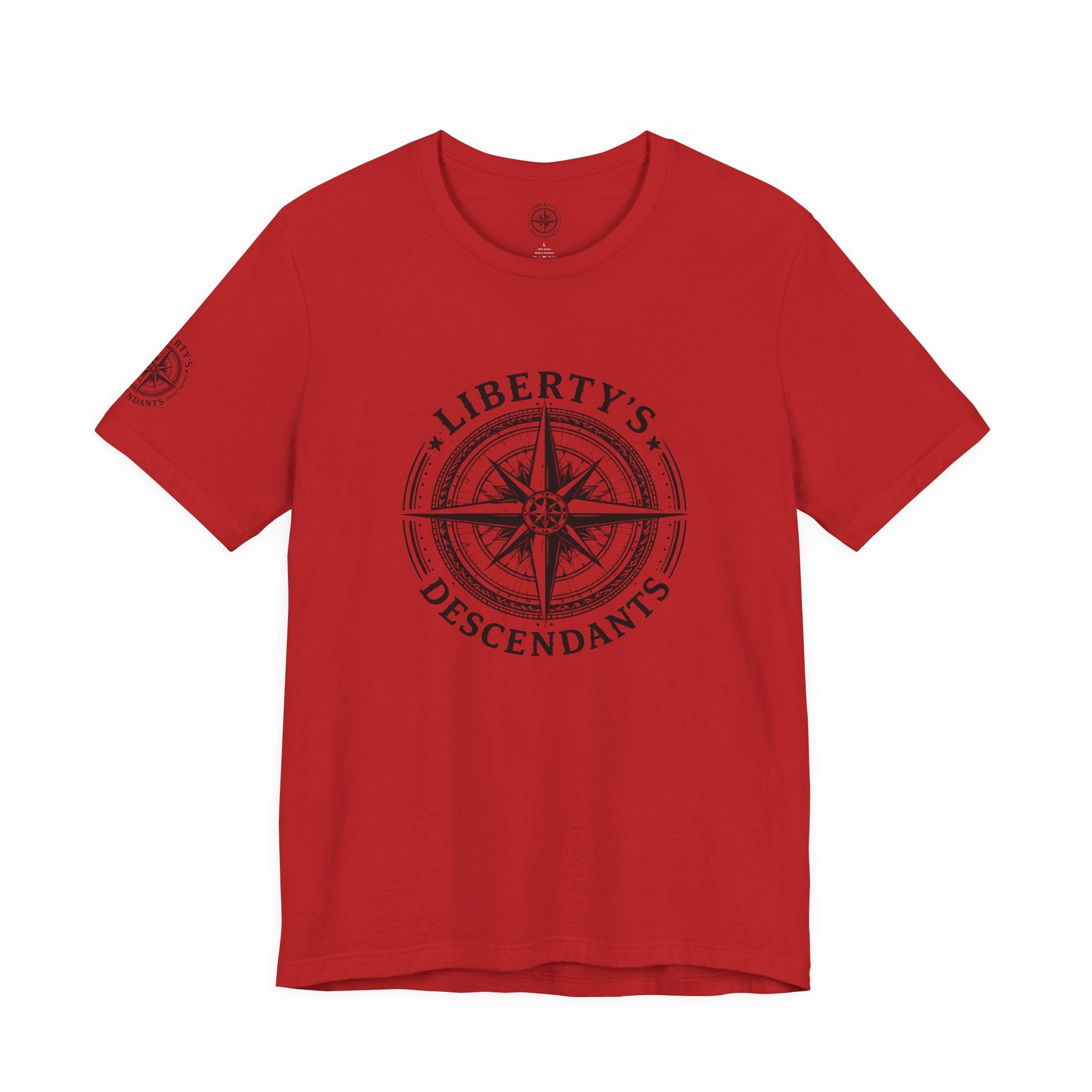 Liberty's Descendants Compass Tee — Nautical Patriotic Graphic T‑Shirt