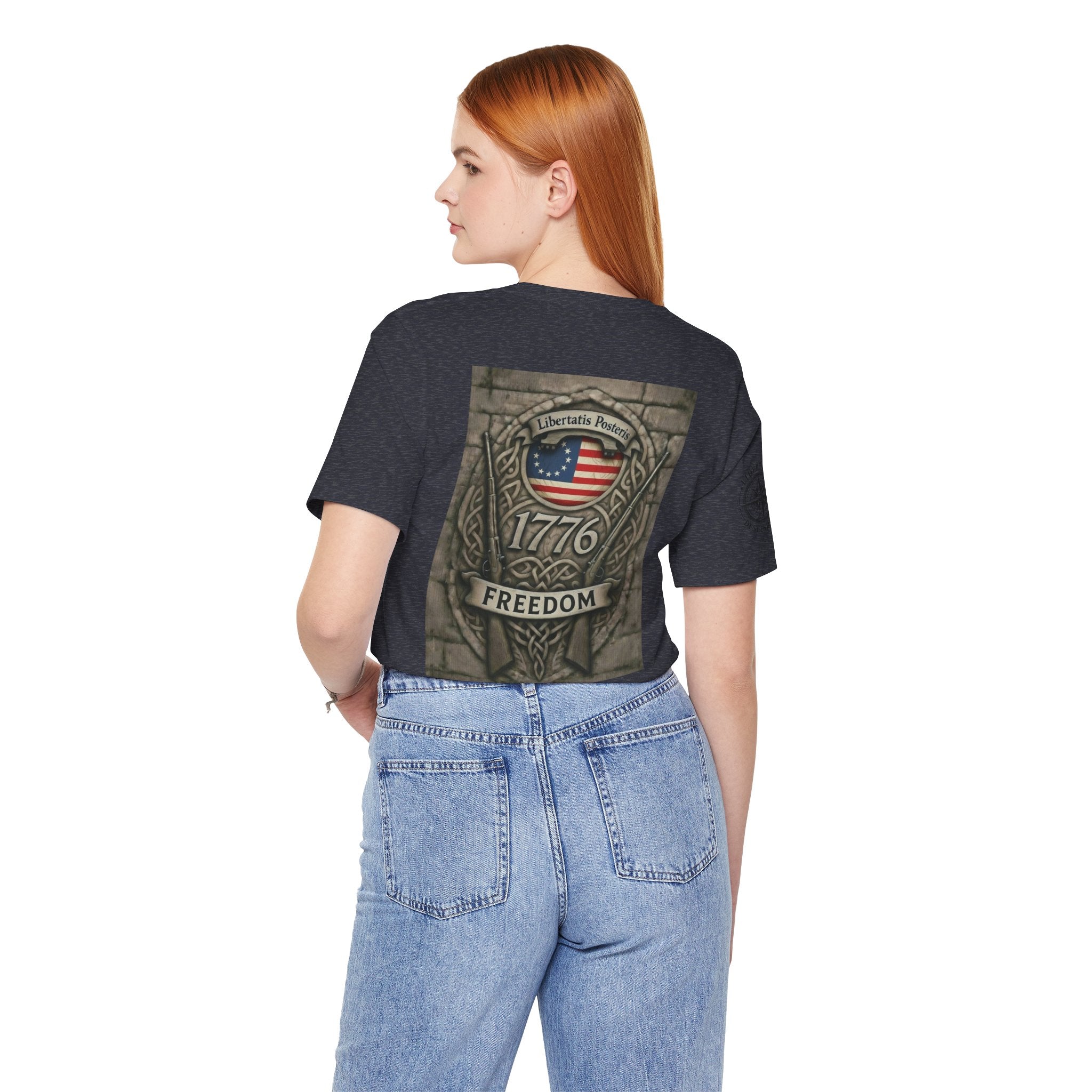 1776 Freedom T-Shirt - American Flag Shield Patriotic Tee