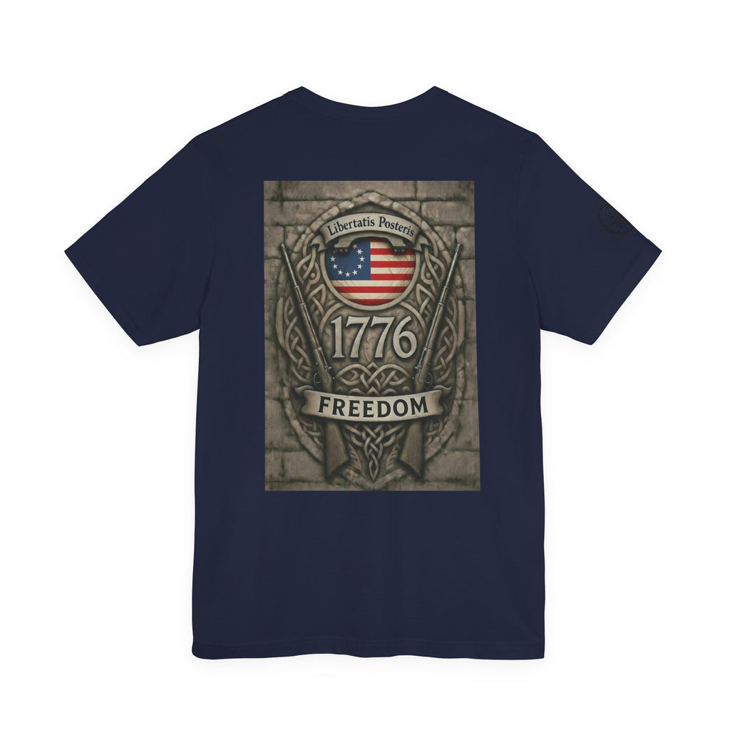 1776 Freedom T-Shirt - American Flag Shield Patriotic Tee