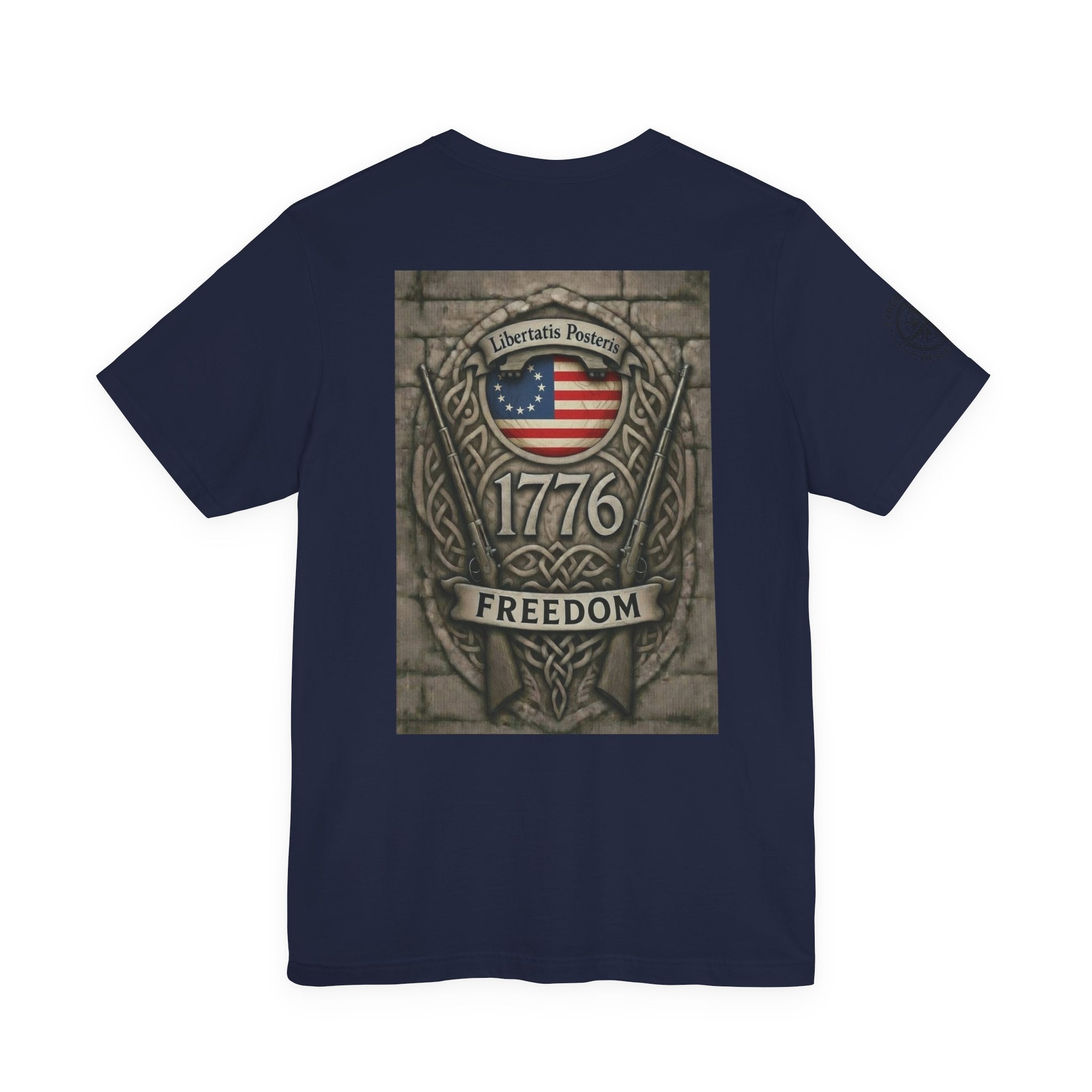 1776 Freedom T-Shirt - American Flag Shield Patriotic Tee