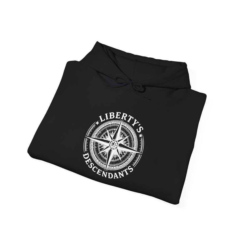 Liberty's Descendant Compass Hoodie — Patriotic Compass Logo Pullover