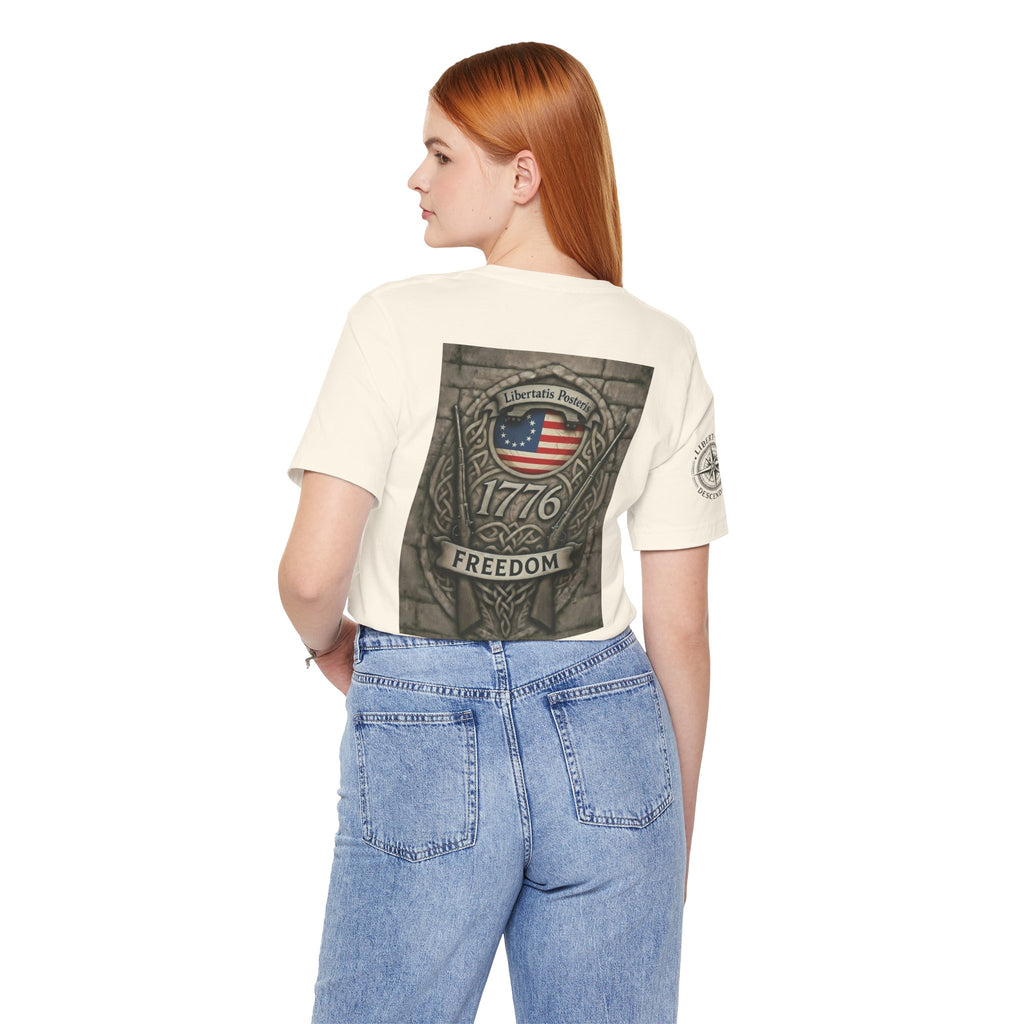 1776 Freedom T-Shirt - American Flag Shield Patriotic Tee