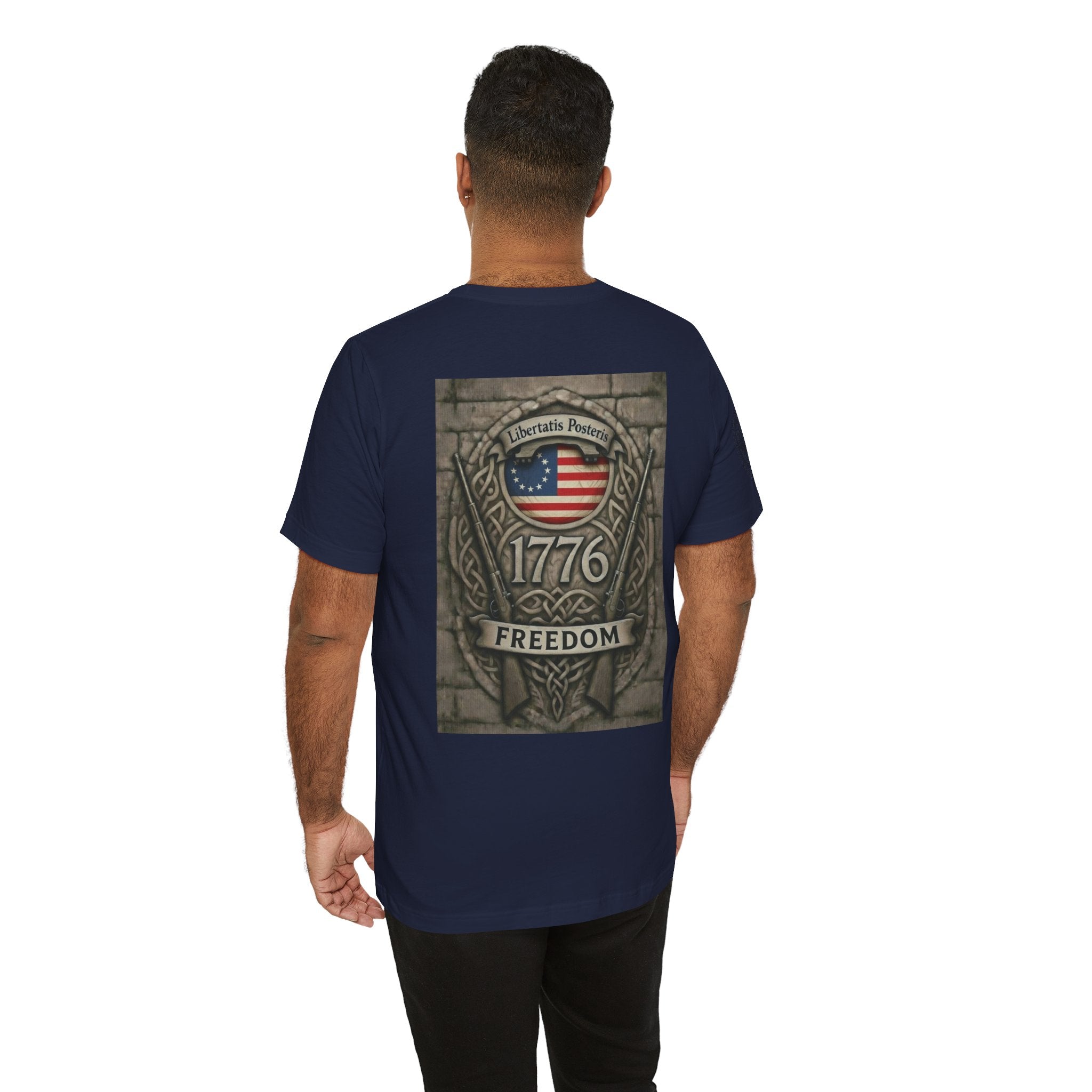 1776 Freedom T-Shirt - American Flag Shield Patriotic Tee